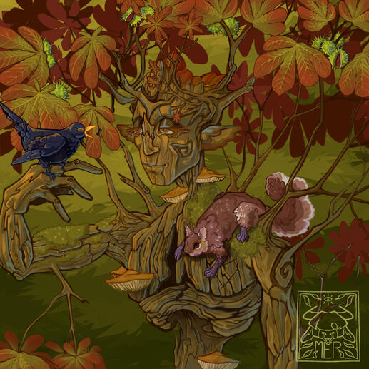 Half body + 2 'small' pets + simple background